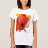 Red Poppies waterverf moderne bloemkunst T-shirt (Voorkant)