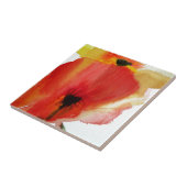 Red Poppies waterverf moderne bloemkunst Tegeltje (Zijkant)