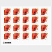 Red Poppies waterverf moderne bloemkunst Vierkante Sticker (Vel)