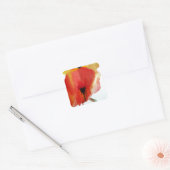 Red Poppies waterverf moderne bloemkunst Vierkante Sticker (Envelop)