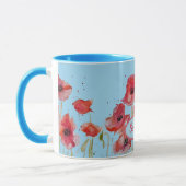 Red Poppies Waterverf Poppy art  naam Mok (Links)