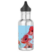 Red Poppies Waterverf Poppy art naam Waterfles (Links)