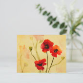 Red Poppies Waterverf Post Kaart (Staand voorkant)