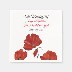 Red Poppies Wedding Servet