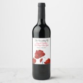 Red Poppies Wedding Wijn Etiket (Voorkant)