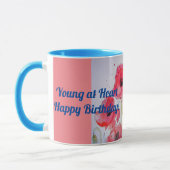 Red Poppies Young at Heart Aquarel Mok blauw (Links)