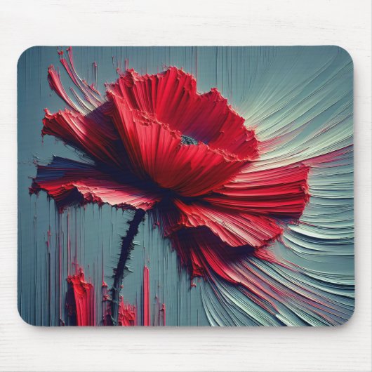 Red Poppy Abstract Muismat (Voorkant)