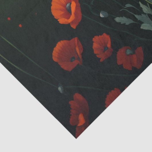 Red Poppy Afternoon, Op het Boerderij Tissuepapier (Detail)