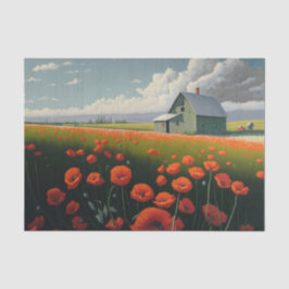 Red Poppy Afternoon, Op het Boerderij Tissuepapier