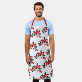 Red Poppy All-Over Print Apron Schort (Gedragen)