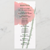 Red Poppy and Bud Wedding Program Programmakaart (Achterkant)