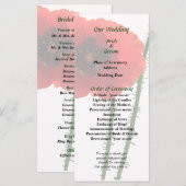 Red Poppy and Bud Wedding Program Programmakaart (Voorkant / Achterkant)