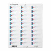 Red Poppy aqua Return Address Label (Full Sheet)