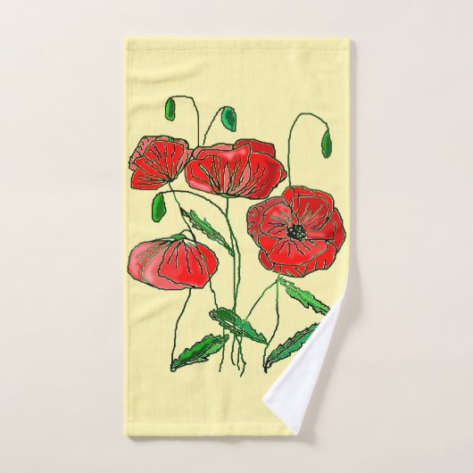 Red Poppy Art Bad Handdoek (Handdoek)