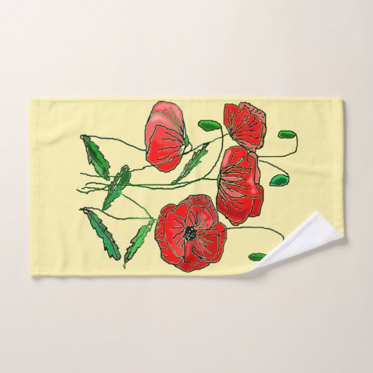 Red Poppy Art Bad Handdoek (Handdoek)
