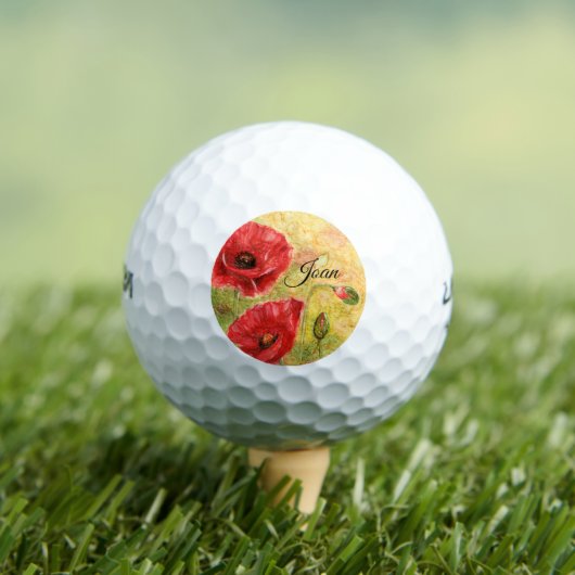 Red Poppy Art Golfballen (Insitu Shirt)