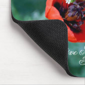 Red Poppy Art Personalized Mouse Pad Muismat (Hoek)