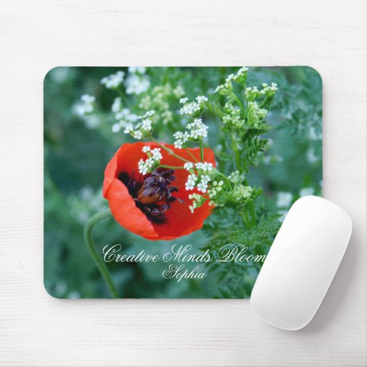 Red Poppy Art Personalized Mouse Pad Muismat (Met muis)