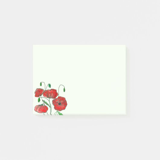Red Poppy Art Post-it® Notes (Voorkant)