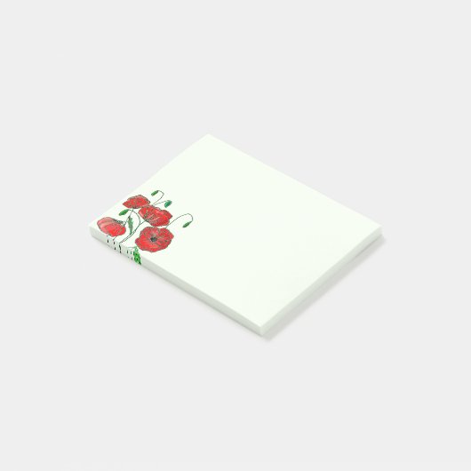 Red Poppy Art Post-it® Notes (Schuin)
