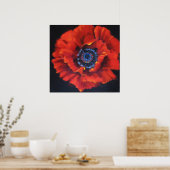 Red Poppy Art Poster (Keuken)