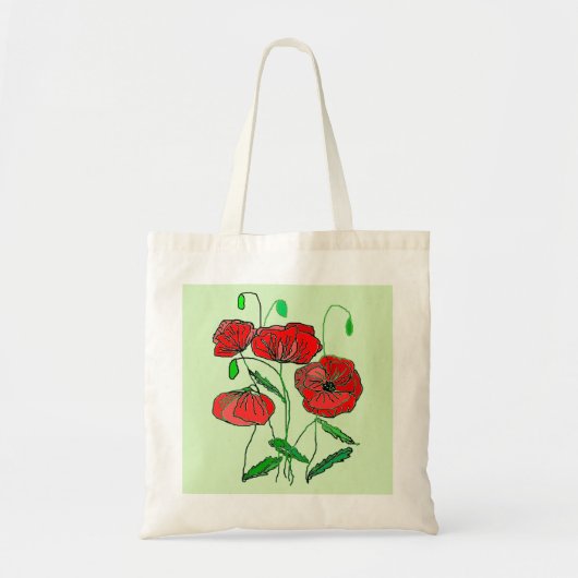 Red Poppy Art Tote Bag (Voorkant)