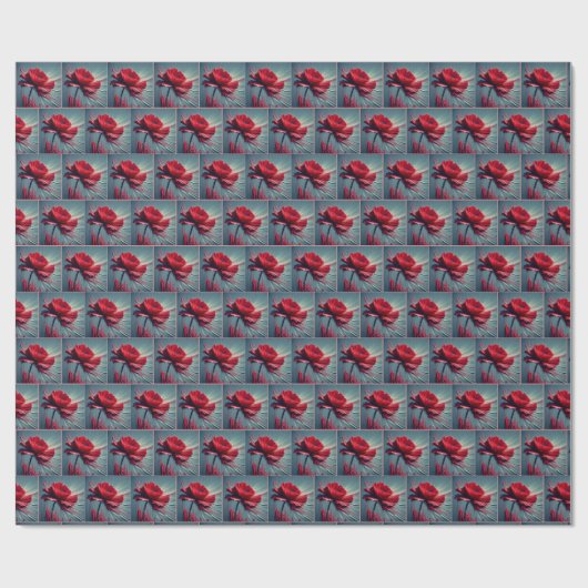 Red Poppy Artistic Abstract Cadeaupapier (Vlak)