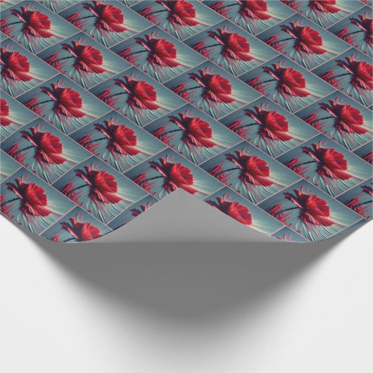 Red Poppy Artistic Abstract Cadeaupapier (Hoek)