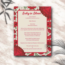 Red Poppy Baby Bloom Douche Invitation