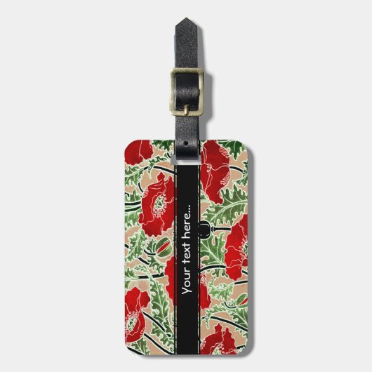 Red Poppy ~ Bagagelabel (Voorkant verticaal)