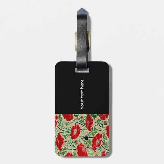 Red Poppy ~ Bagagelabel (Achterkant verticaal)