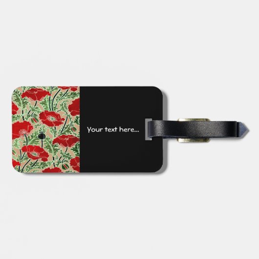 Red Poppy ~ Bagagelabel (Achterkant horizontaal)
