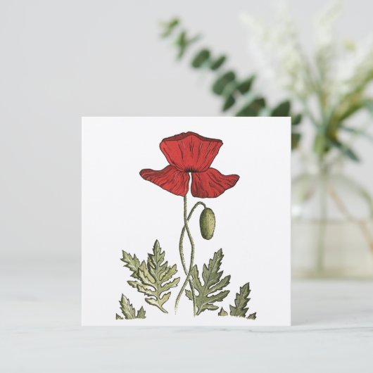 Red Poppy Bedankkaart (Staand voorkant)