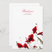 Red Poppy Bedankt kaarten (Voorkant / Achterkant)