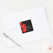 Red Poppy Bedankt Square Sticker (Envelop)
