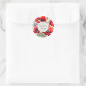 Red Poppy Bedankt voor uw bestelling Ronde Sticker (Tas)