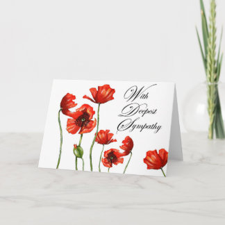 Red Poppy Bereavement (met diepste sympathie) Kaart