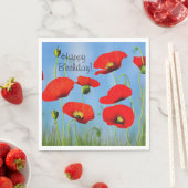 Red Poppy Birthday Servet (Insitu)
