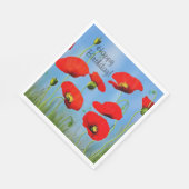 Red Poppy Birthday Servet (Hoek)