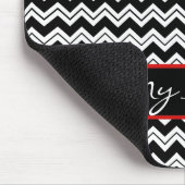 Red Poppy Black & White Personaliseer Chevron Zizz Muismat (Hoek)