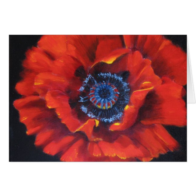 Red Poppy Blank Art Card (Voorkant Horizontaal)