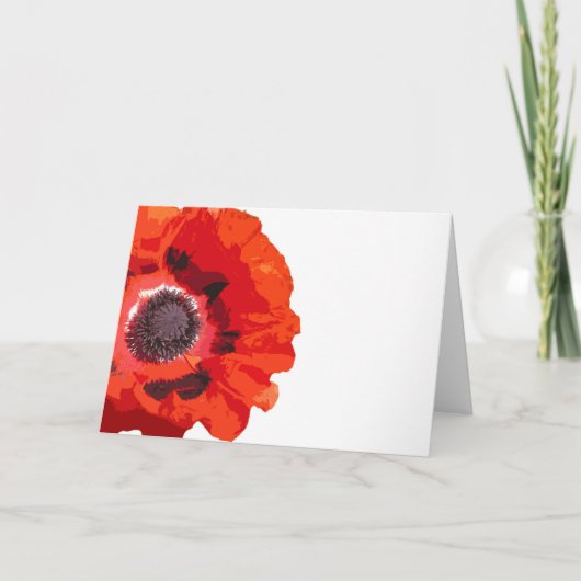 Red Poppy Blank Wenskaart Kaart (Voorkant)
