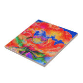 Red Poppy-blauw Tegeltje (Zijkant)