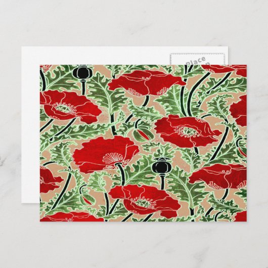 Red Poppy Briefkaart (Voorkant / Achterkant)