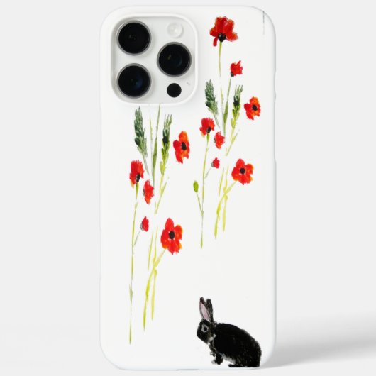 Red Poppy Bunny Rabbit Natuur Case-Mate iPhone Case (Achterkant)