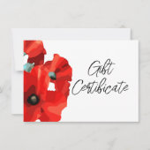 Red Poppy Business Certificate-Kaart Kaart (Voorkant)
