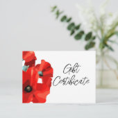 Red Poppy Business Certificate-Kaart Kaart (Staand voorkant)