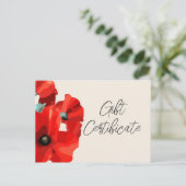 Red Poppy Business Certificate-Kaart Kaart (Staand voorkant)