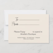 Red Poppy Business Certificate-Kaart Kaart (Achterkant)