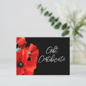 Red Poppy Business Certificate-Kaart Kaart (Staand voorkant)